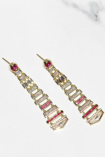 DECO EARRINGS- PINK